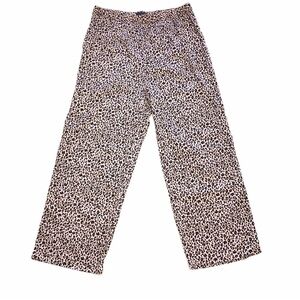 Banana Republic Silky Pajama Lounge Pants Pink Leopard Large